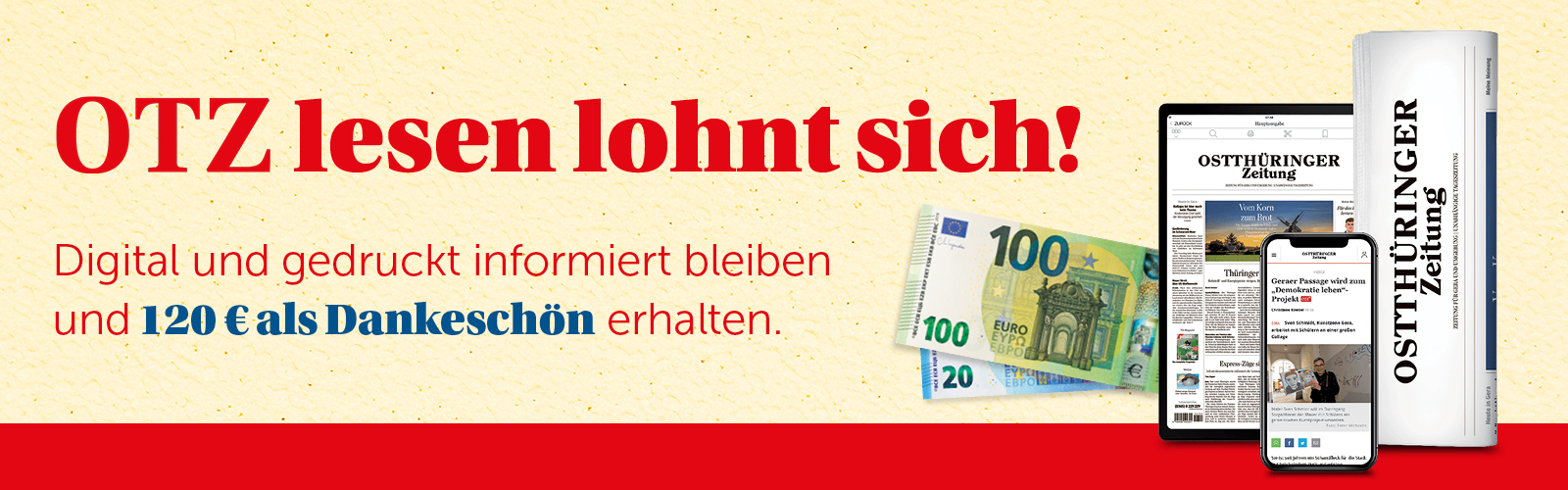 Jetzt abonnieren und 120 Euro Prämie sichern