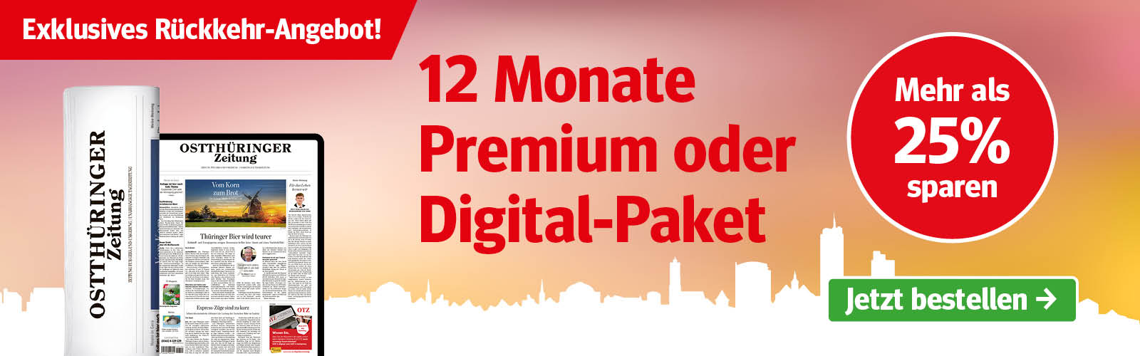 Jetzt abonnieren und 12 Monate Preisgarantie sichern
