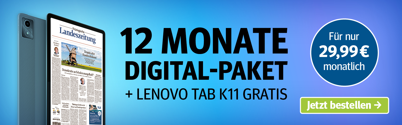 Jetzt abonnieren und Lenovo Tab K11 gratis sichern