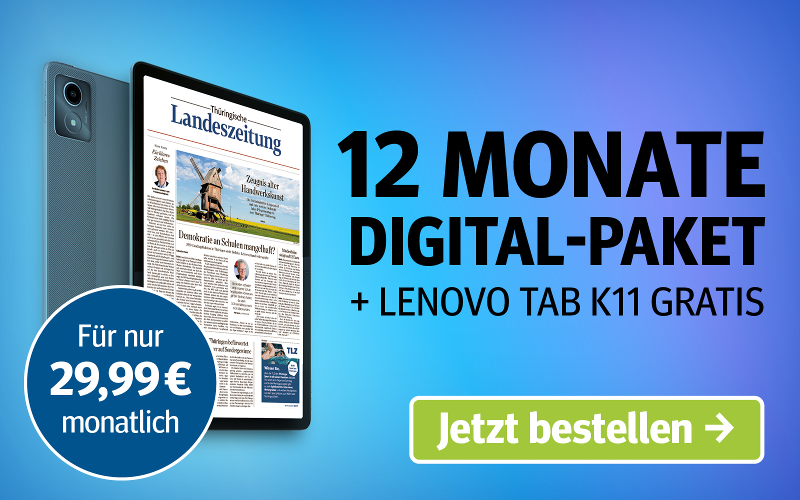 Jetzt abonnieren und Lenovo Tab K11 gratis sichern