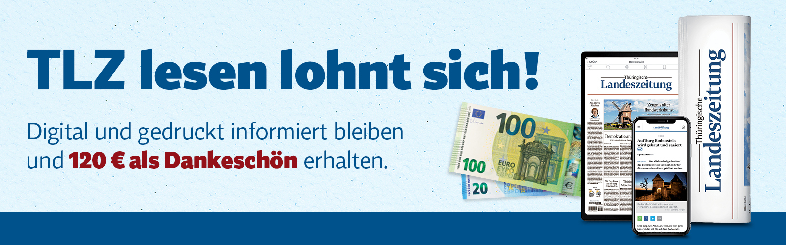 Jetzt abonnieren und 120 Euro Prämie sichern