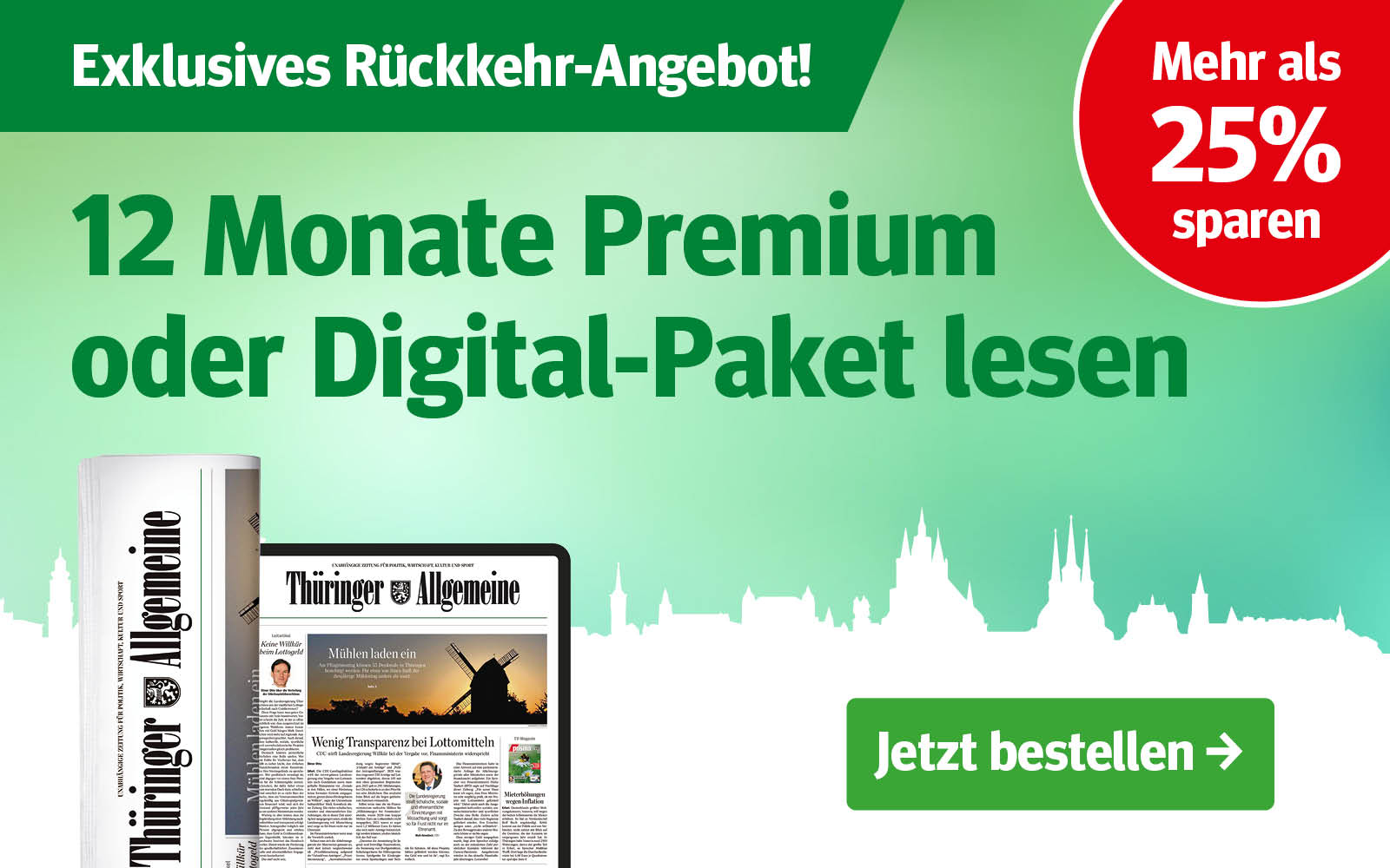 Jetzt abonnieren und 12 Monate Preisgarantie sichern