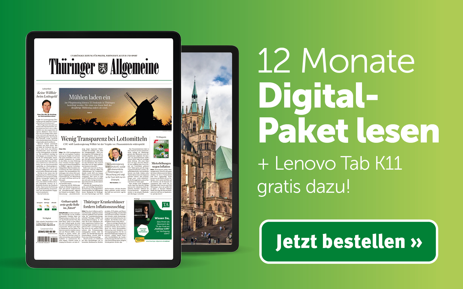 Jetzt abonnieren und 180 Euro Prämie sichern