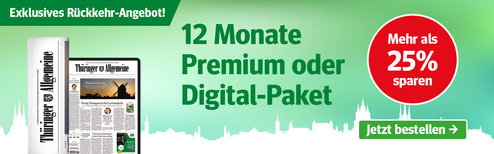 Jetzt abonnieren und 12 Monate Preisgarantie sichern