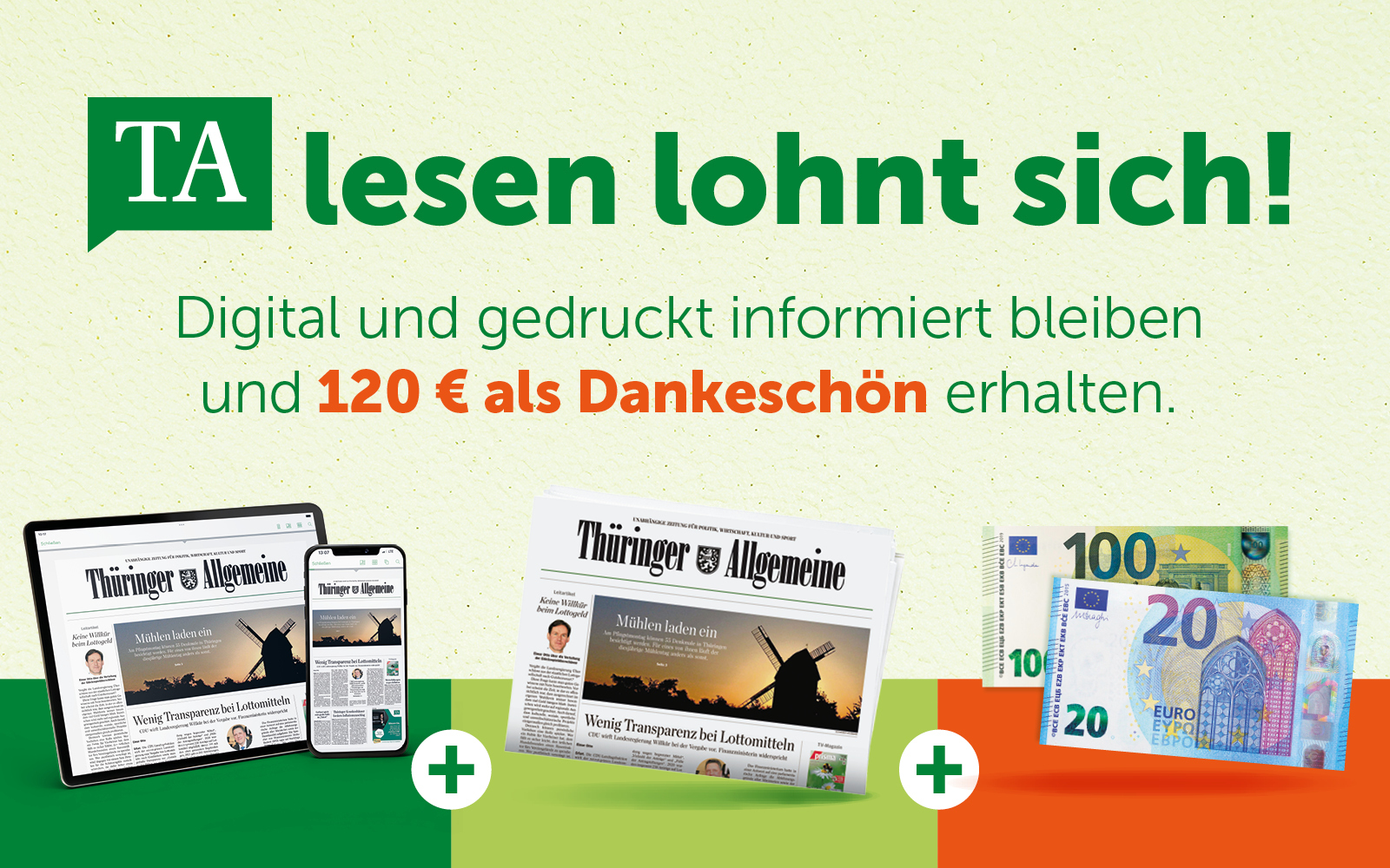 Jetzt abonnieren und 120 Euro Prämie sichern